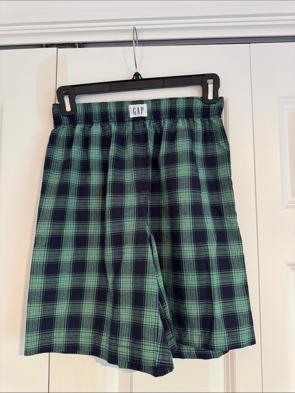 GAP Boys Green and Navy Plaid Pajama Bottoms